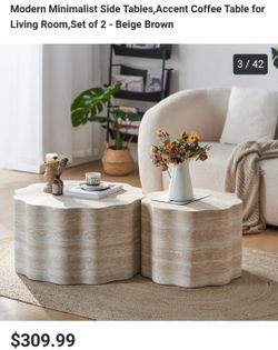 Modern Minimalist Accent Coffee Tables Set of 2