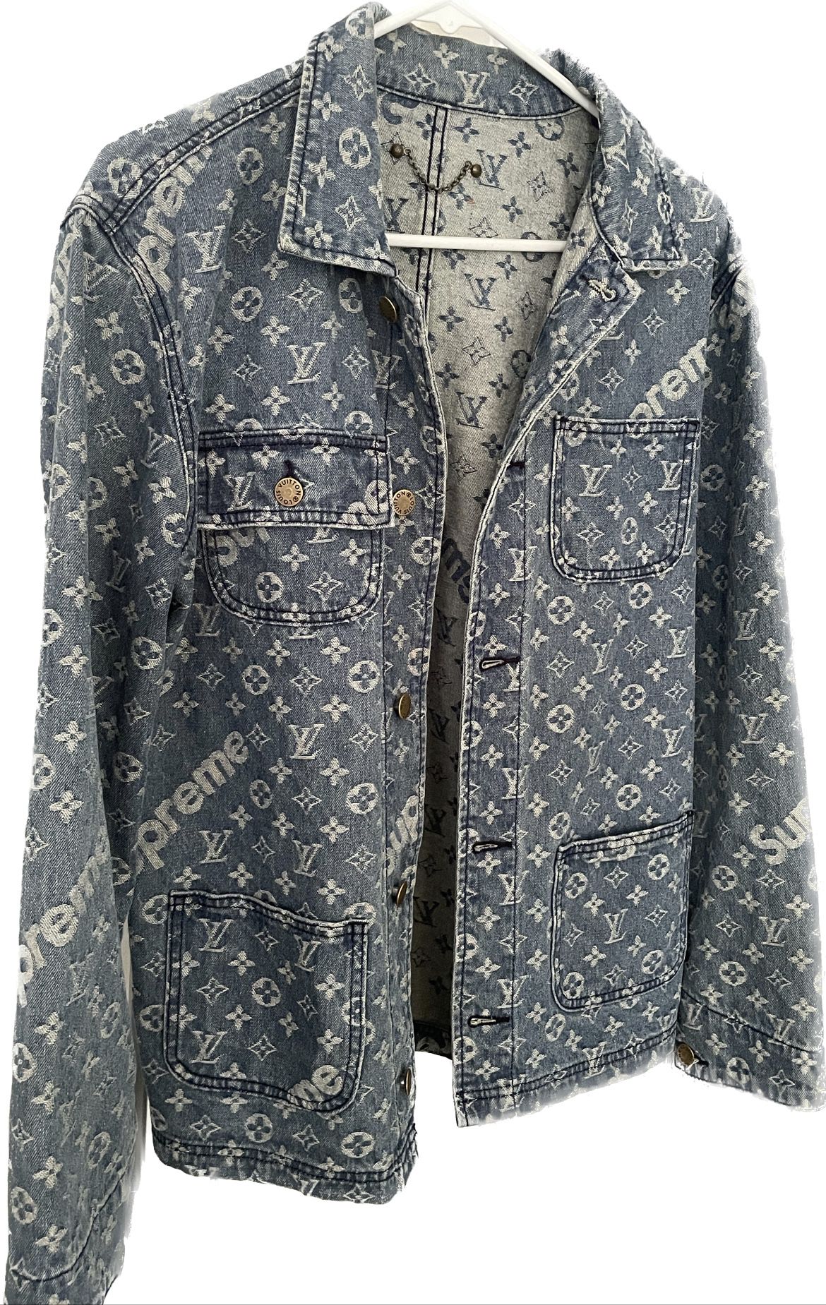 Louis Vuitton x Supreme Denim Chore coat