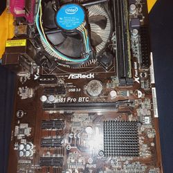 ASRock H81 Pro BTC With Celeron G1840 And 4gb Of DDR3 Ram