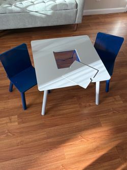 Table with two chairs for kids
