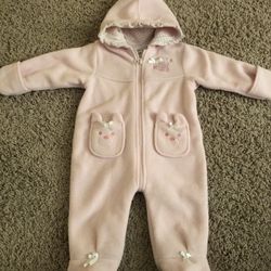 3-6 Months Baby Girls Little Wonders Fleece Zipper Sleeper Bunting Suit