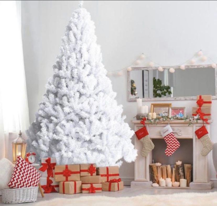 E7-5. 7 ft. Artificial PVC Christmas Tree with Stand White