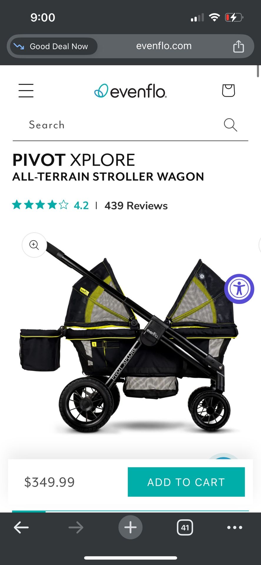 Evenflo Pivot Xplore Double Wagon