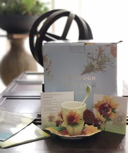Franz Porcelain Van Gogh Sunflowers Cup, Saucer And Spoon