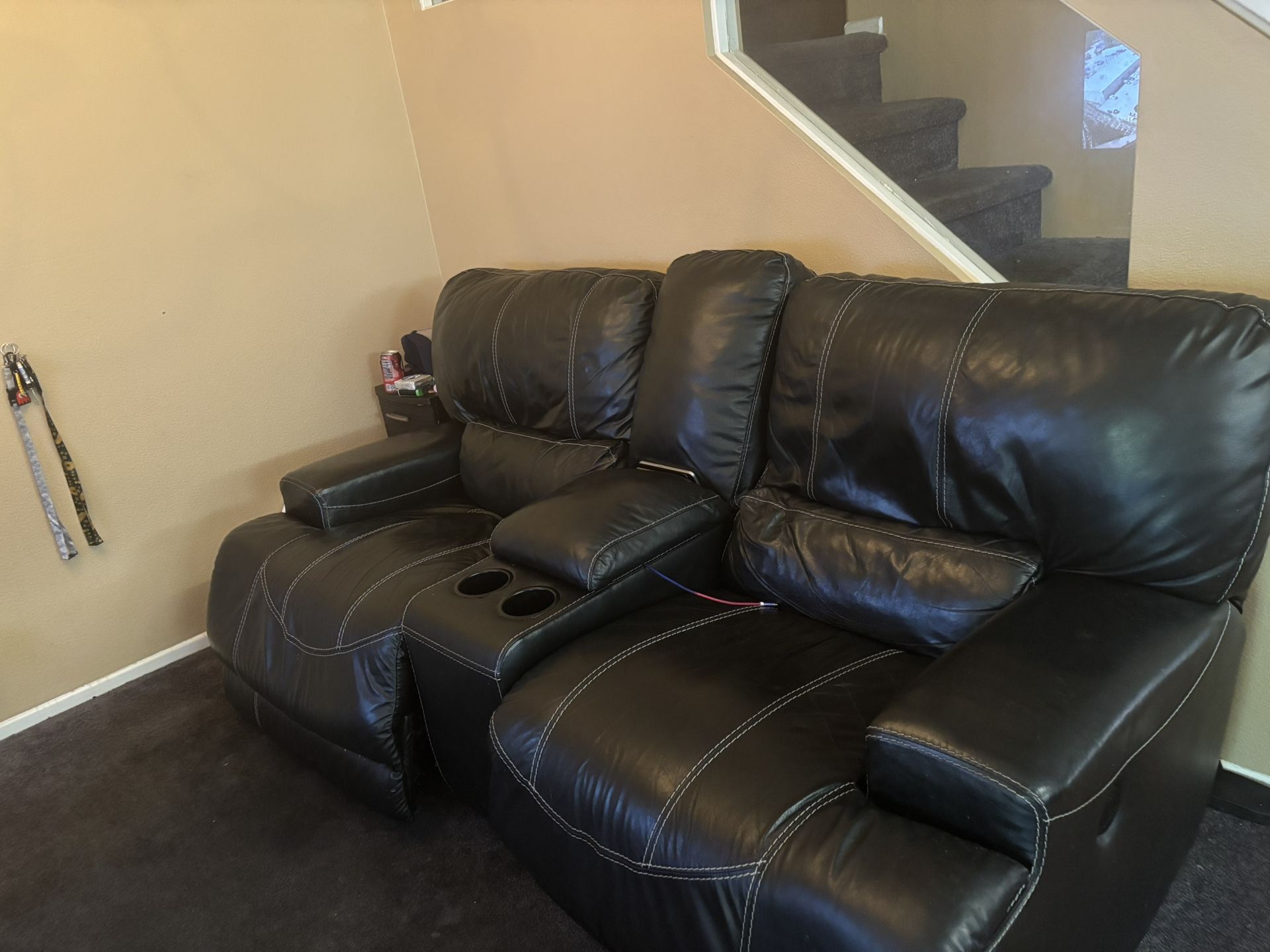 Leather Black Couch Set