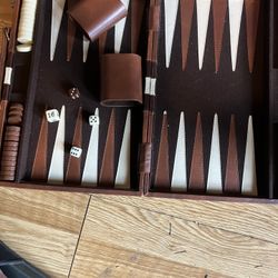 Backgammon Game In Leather Case