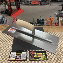 KRAFT TOOLS 14" x 5" Carbon Steel Cement Trowel with Camel Back