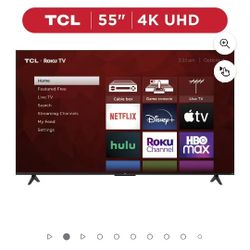 TCL 55” Class S4 (55S451) 4K UHD HDR Smart TV with Roku TV