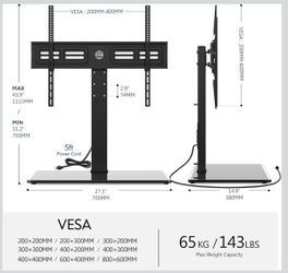 T.V stand up to 85”