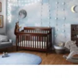 Dark Cherry Wooden Crib