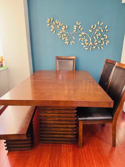 Solid Wood Espresso Dining Set – Seats 7–8!