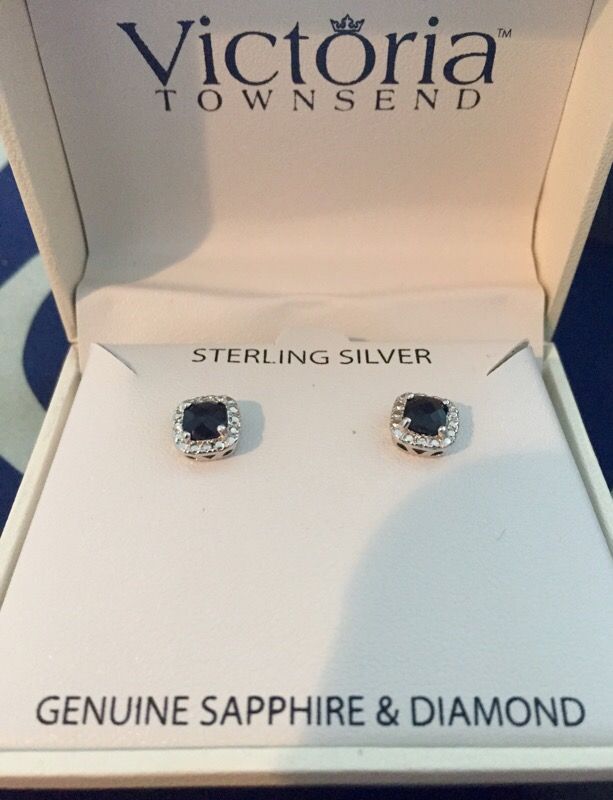Sapphire/sterling silver earrings