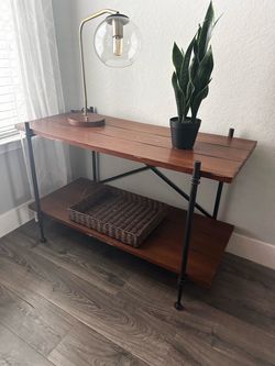 Industrial Wood & Metal Console Table / Entryway Table