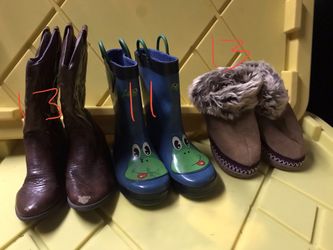 Rain boots all 3 pairs