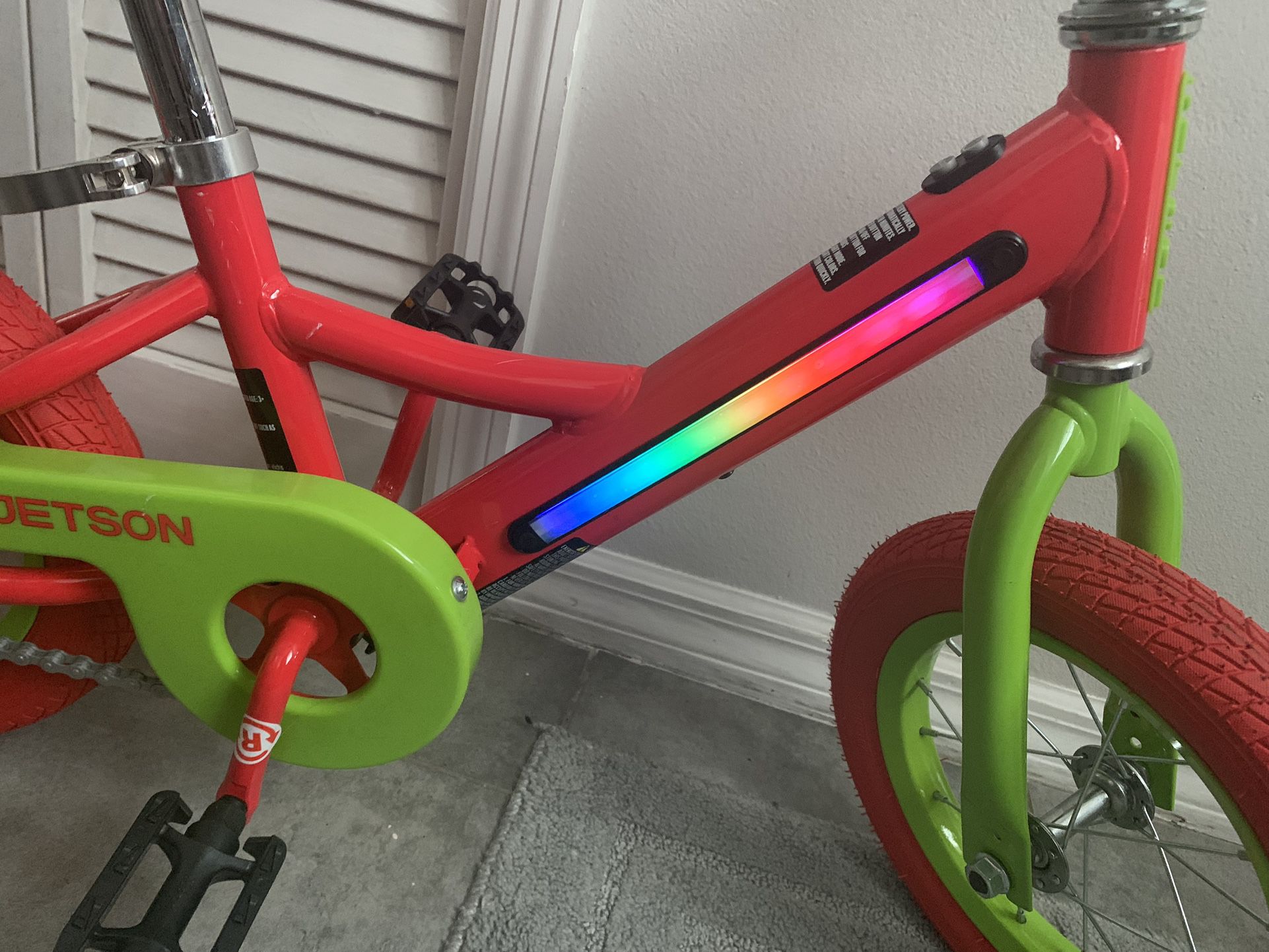 Jetson Light Rider 12" Kids' Light Up Bike - Red/Lime