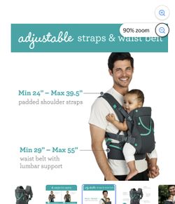 Infantino Carry On Active Multi-Pocket Baby Carrier, 4-Positions, 8-40lbs, Gray