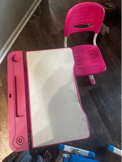 Kids Desk and Chair Set - Pink(used , local pickup)