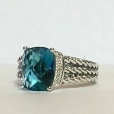 David Yurman Blue Topaz Petite Wheaton Ring 