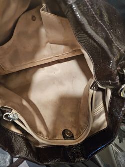 Dark Brown Patent Leather Handbag