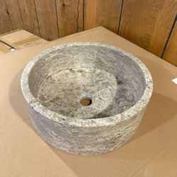 Natural Stone Gray Vessel Sink