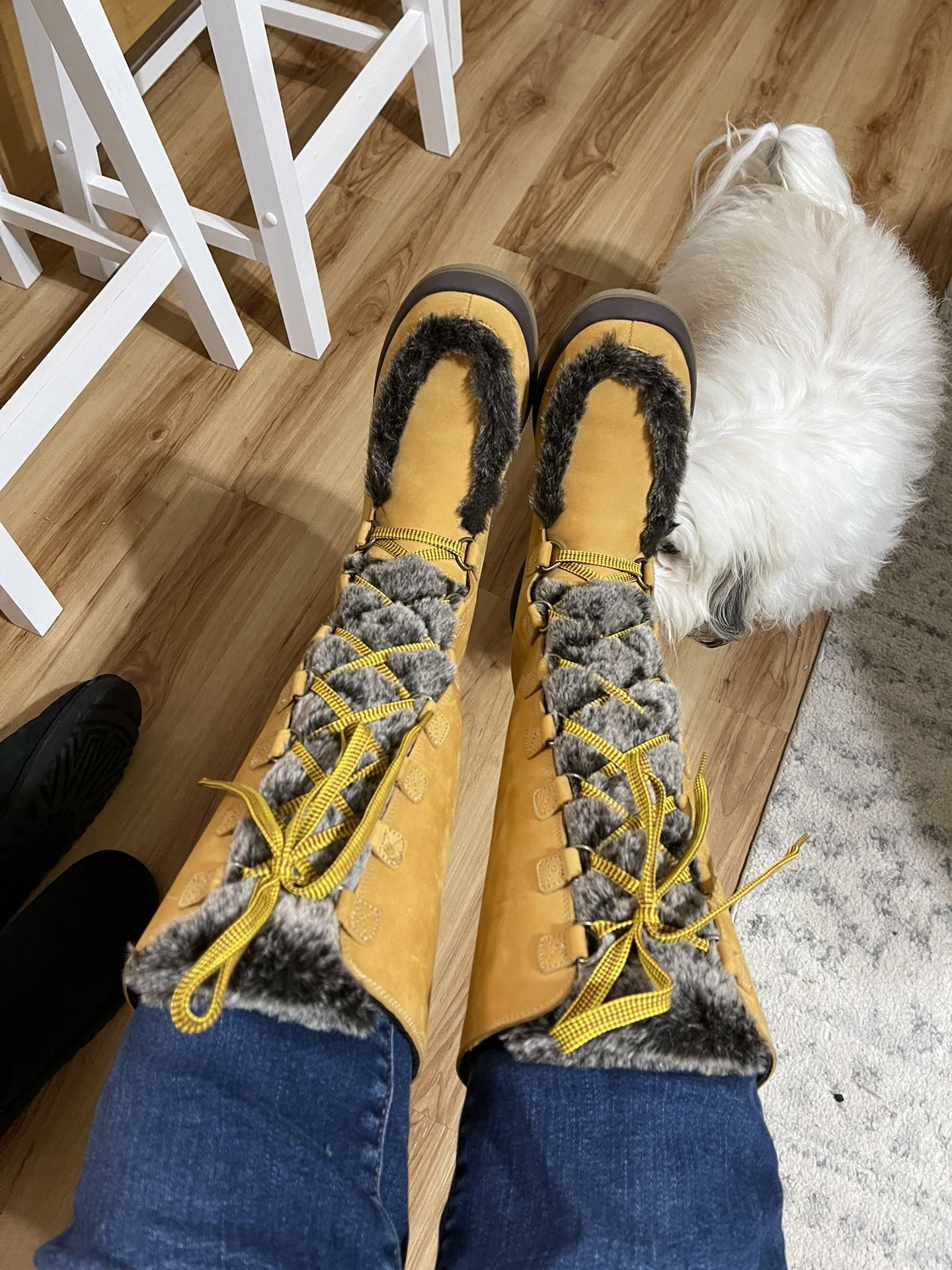 Timberland Knee High Lace Up Boots Nwob