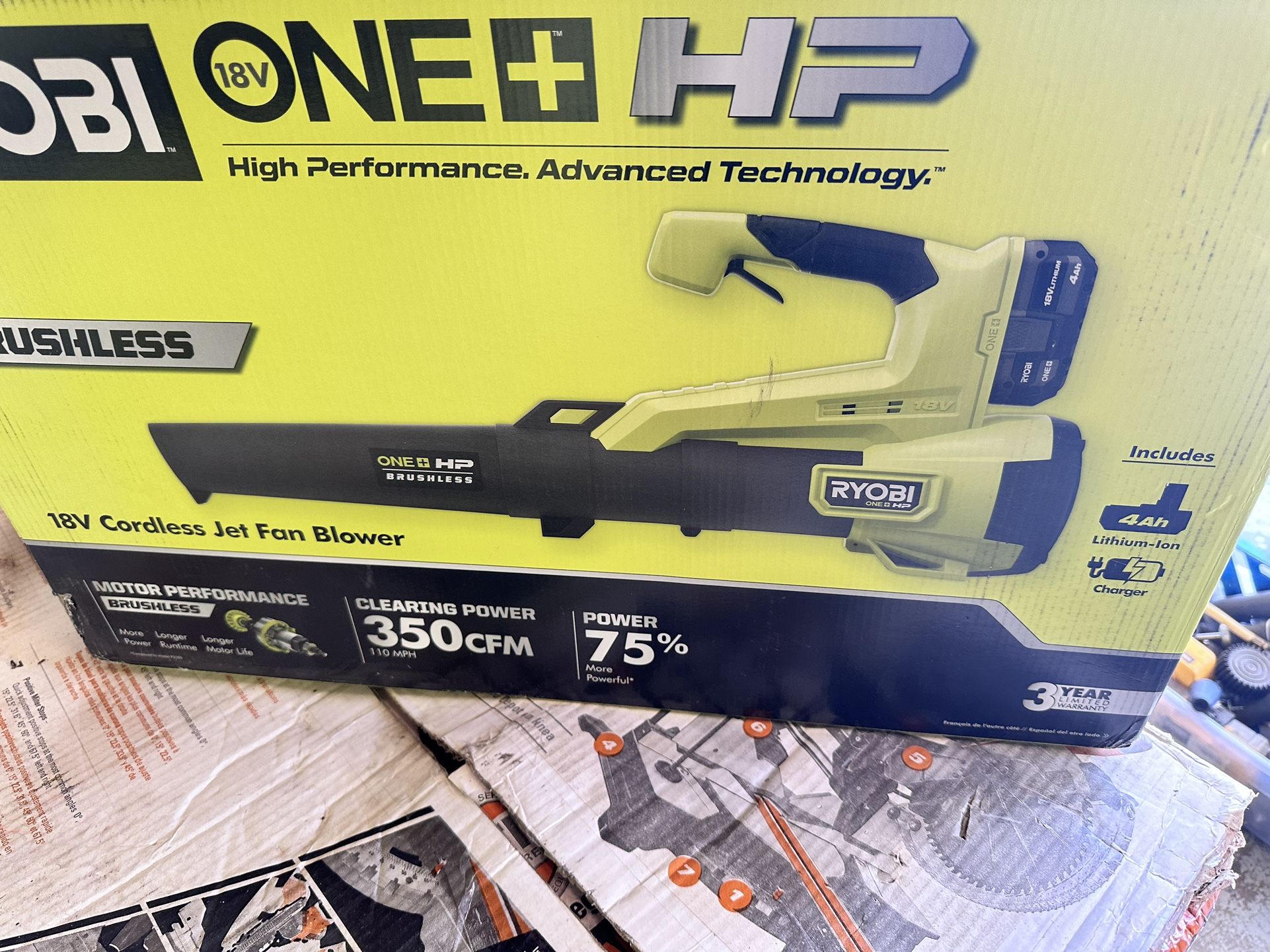 Ryobi Blower With Battery And Charger New