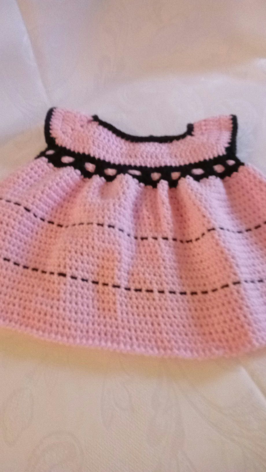 Baby girl dress, hand crafted, made with cotton yarns, new, fits up to 3months, $11.00