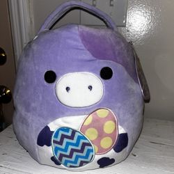 Squishmallow Plush Easter Basket “Bubba” the Cow!