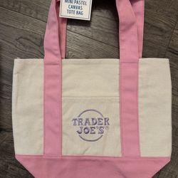 Trader Joe’s Mini Pastel Canvas Tote Bag - Pink