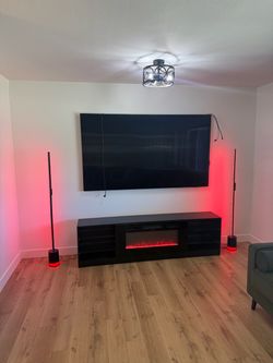 Tv stand 79 in length and govee lights