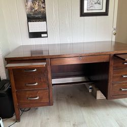 Solid wood office desk Circa 1940’s with chair