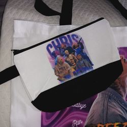 Chris Brown superstar hits purple tote bag