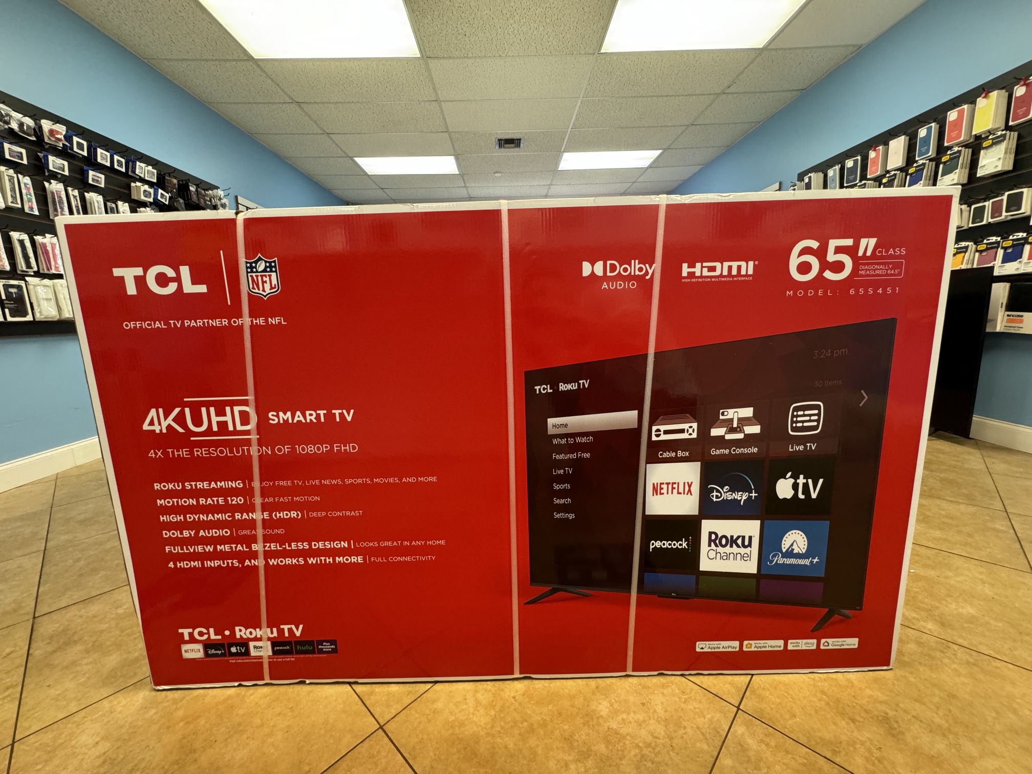 TCL 65inch 4K UHD New Sealed Roku TV Smart Tv 