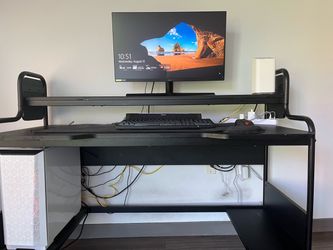 Full gaming RGB desktop computer setup with nvdia GeForce and AMD cpu