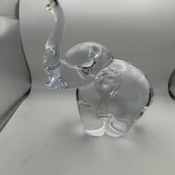 Blown Glass Elephant Figure Figurine 6 1/2” Tall 