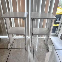 Pair Of White End Tables 26.5”Hx15”Lx12”W