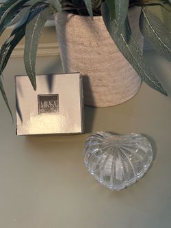 Mikasa Clear Heart Shaped Crystal Trinket Dish