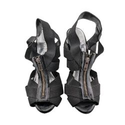 
Black RSVP Strappy High Heel Stiletto Heels With Zipper Closure - Womens Size 9M