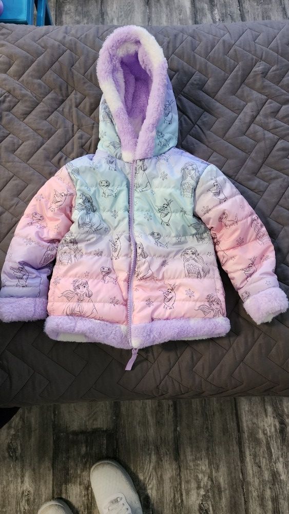 Kids Frozen Jacket 3t And Ots Reversible Like New $20