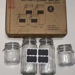 Airtight clamp jar set glass 