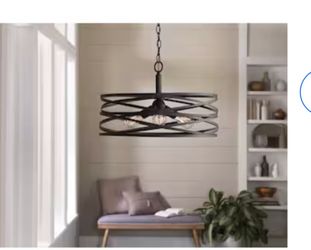 NEW (Retail $209) Allen + Roth 3-Light Bronze Hanging Pendant Light