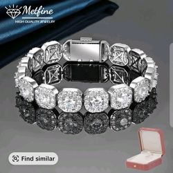 Moissanite Men's Bracelet. VERY BLINGGY!
