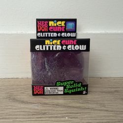 Nee Doh Nice Cube Glitter and Glow Ball Purple