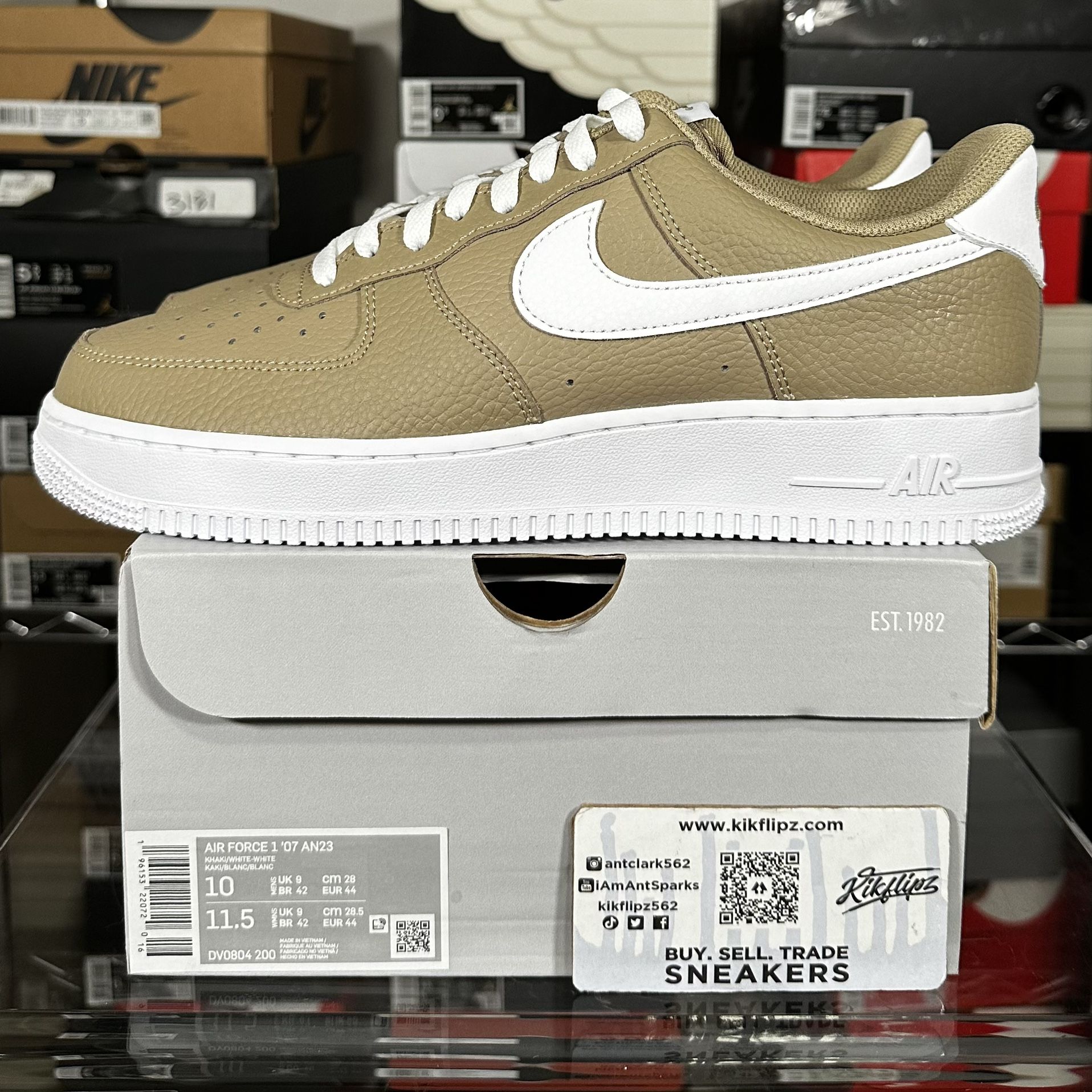 Men Nike Air Force 1 Low '07 'Khaki White' (Size 10) for Sale in