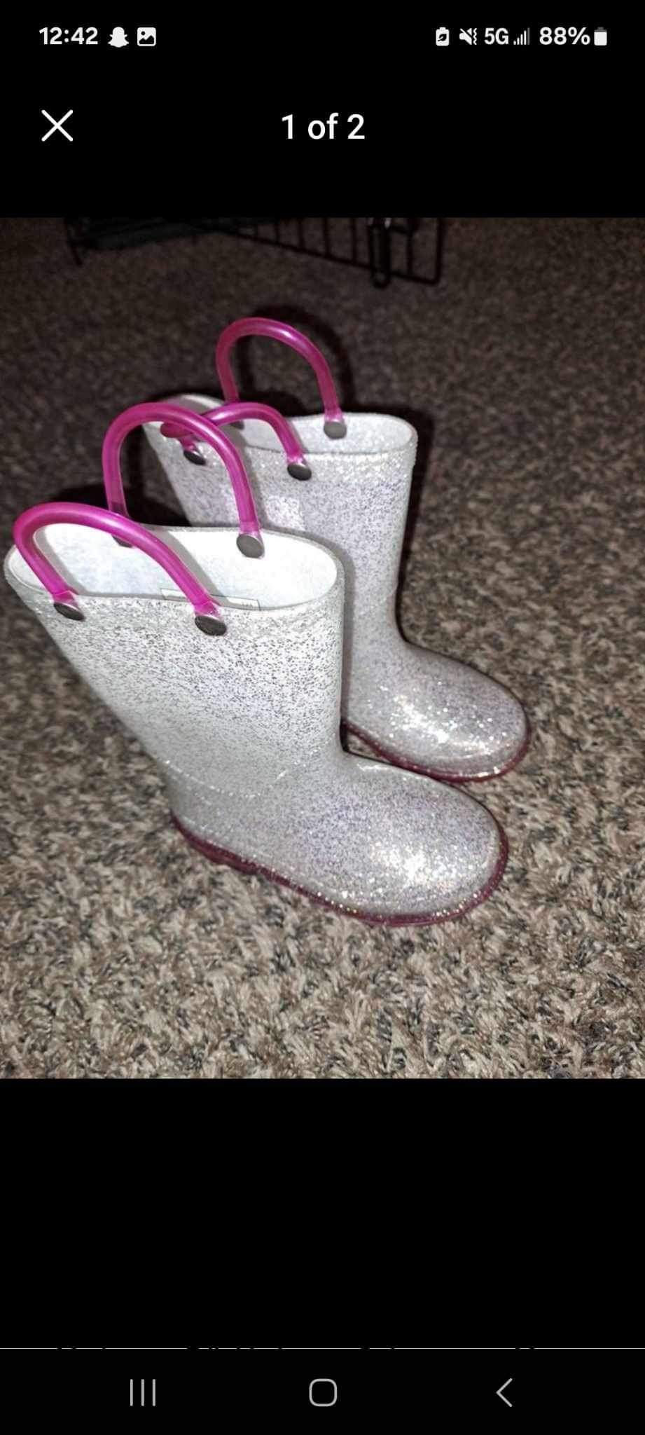 7/8 Toddler Girl Light Up Rain Boots