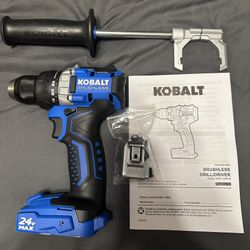 Kobalt Brushless Next Gen 24v Drill With Auxiliary Handle & Manual - Tested Tool Only