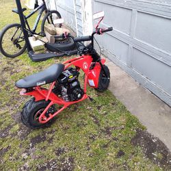 A red Coleman Motorbike