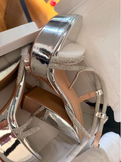Silver Rhinestone heels