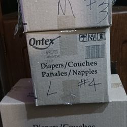 Baby Diapers One Large Three Medium Boxes