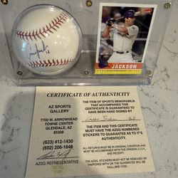 Conor Jackson Signed Baseball With Card & COA Diamondbacks